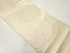 アンティーク　孔雀に花模様織出し袋帯（材料）